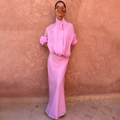 Pink Organza Funnel Jacket