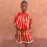 Tomato Stripe Ellie Shorts