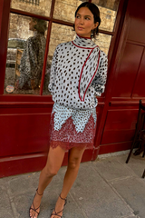 Blue Deer Scarf Jumper