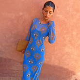 Blue Eye Mesh Dress Petite