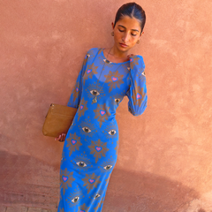 Blue Eye Mesh Dress Petite
