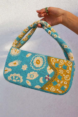 Blue and Yellow Morocco Beaded bag