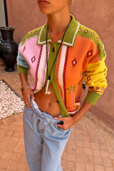 Geometric Palm Cardigan
