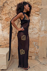 Black & Gold Simona Dress Petite