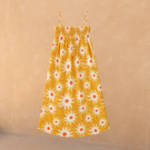 Girl's Yellow Cotton Sun Dress