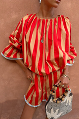 Tomato Stripe Blouse