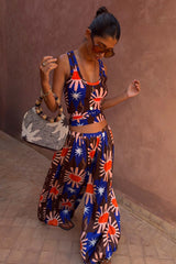 Chocolate and Blue Sun Trousers