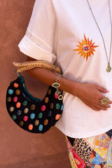 Black Stone Beaded Bag