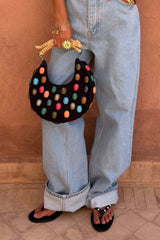 Black Stone Beaded Bag