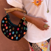 Black Stone Beaded Bag