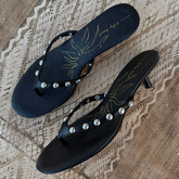 Black Stud Sandal Mule