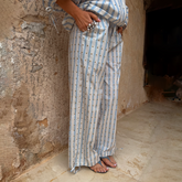 Blue Stripe Balloon Trouser Petite