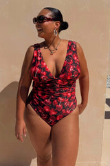 Black Cherry Plunge Suit