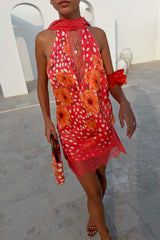 Coral Deer Poppy Lily Top
