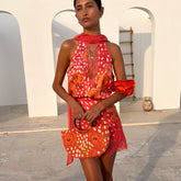 Coral Deer Poppy Lily Top
