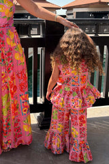 Girl's Pink Fruit Wide Leg Set