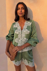 Green Lace Maeva Shorts