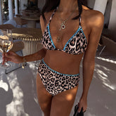 Leopard Whipstitch High Waist Bikini Bottom