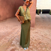 Olive Wrap Jojo Midi Skirt