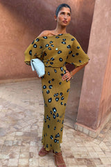 Olive Blurred Leopard Tilly Dress