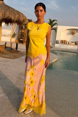 Pink Deer Poppy Midi Maeva Skirt