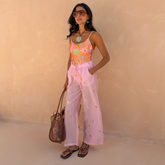 Pink Elissa Trousers with Sun Foil