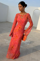 Coral Deer Poppy Aria Dress