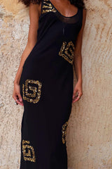 Black & Gold Simona Dress
