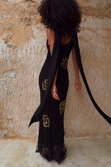 Black & Gold Simona Dress