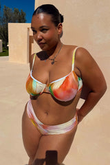 Abstract Ruched Bikini Top