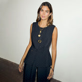 Black Hotfix Sol Waistcoat