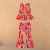 Girl's Pink Fruit Wide Leg Set