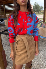 Blue and Red Holly Cardigan