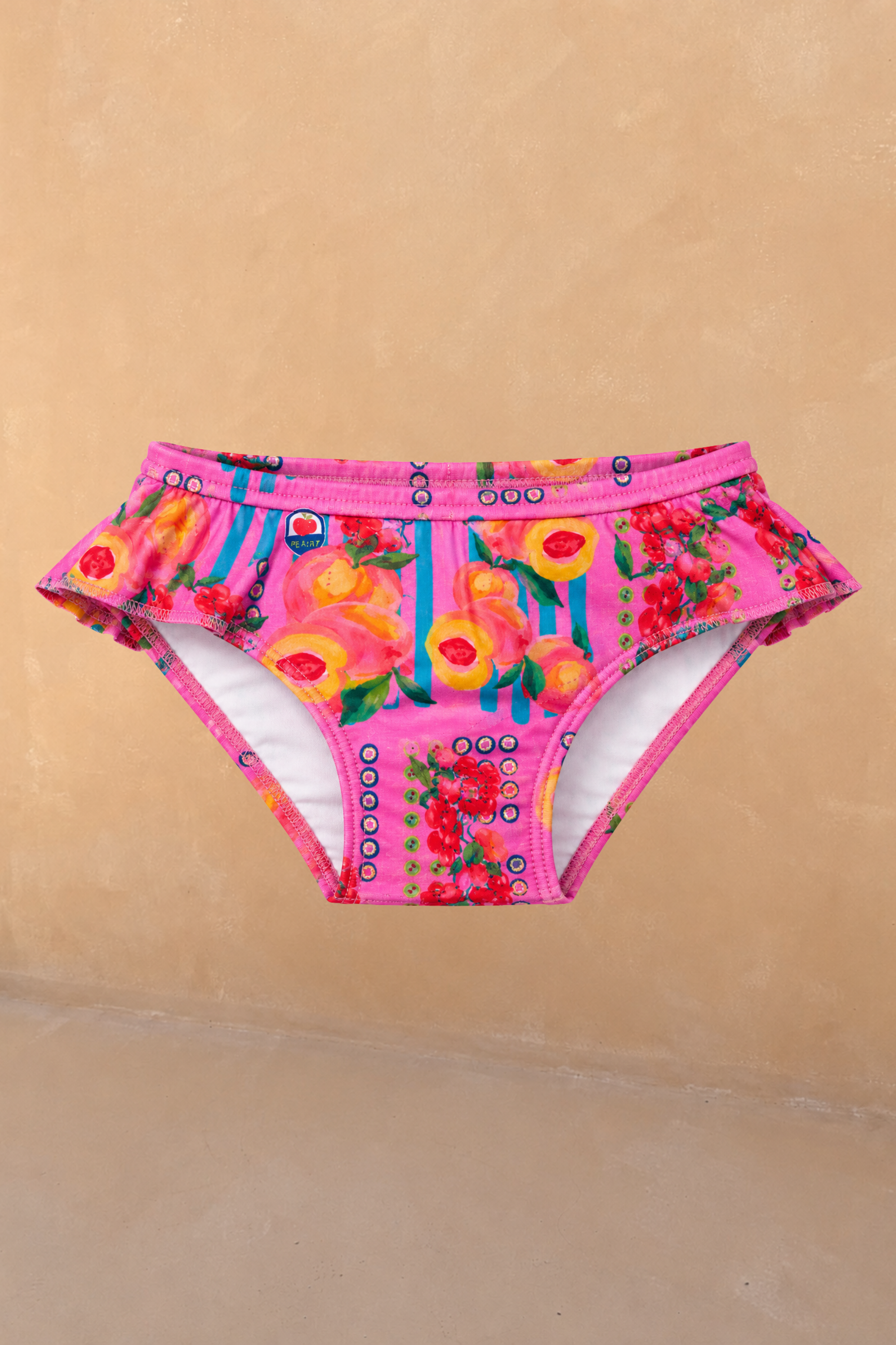 Girls Pink Fruit Crop Bikini Set