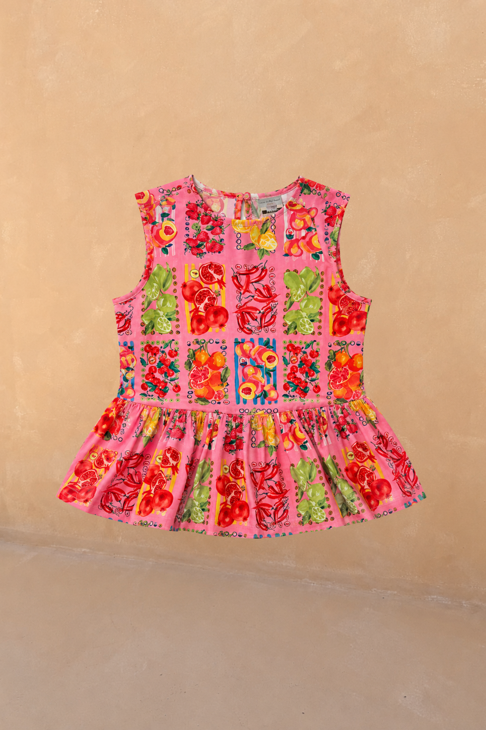 Girl's Pink Fruit Wide Leg Set