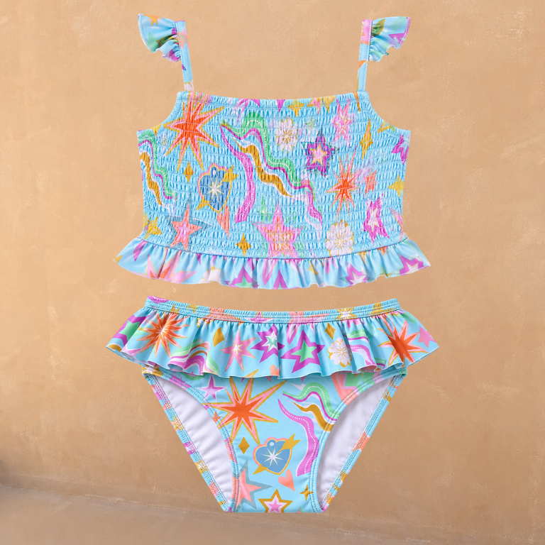 Girl's Starburst Crop Bikini Set