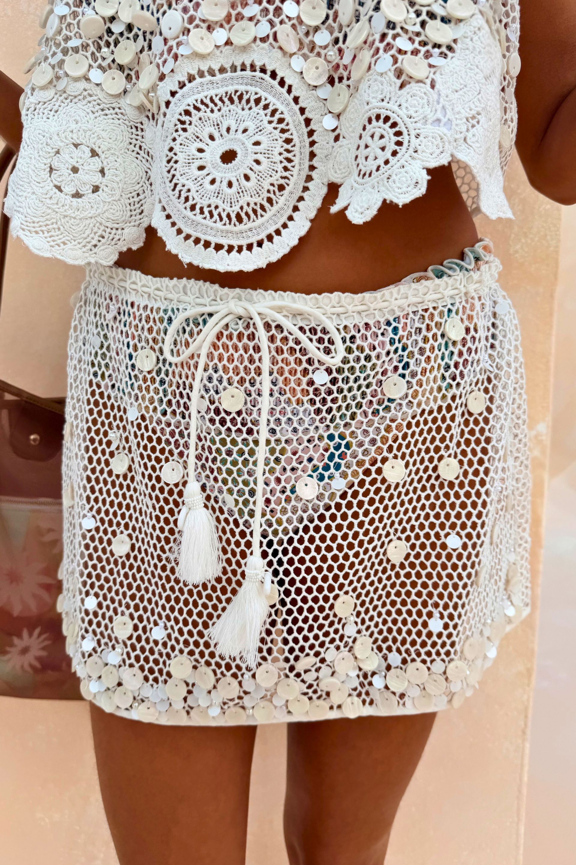 Shell Embellished Skirt