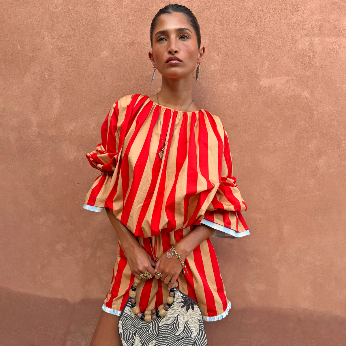 Tomato Stripe Blouse
