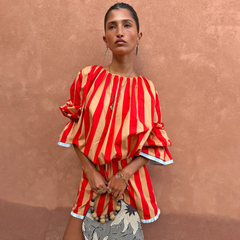 Tomato Stripe Blouse