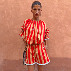 Tomato Stripe Ellie Shorts