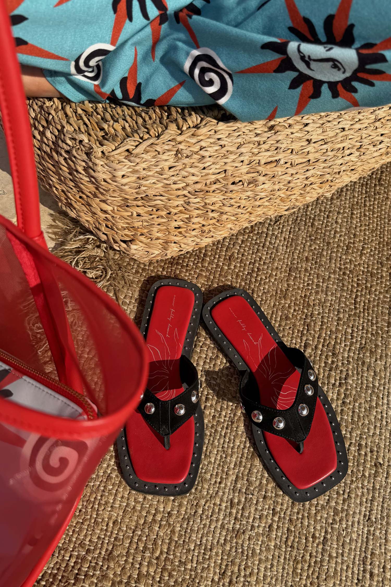 Black Leather Stud Sandals