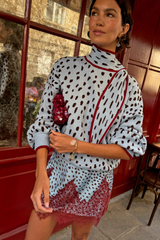 Blue Deer Scarf Jumper