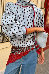 Blue Deer Scarf Jumper