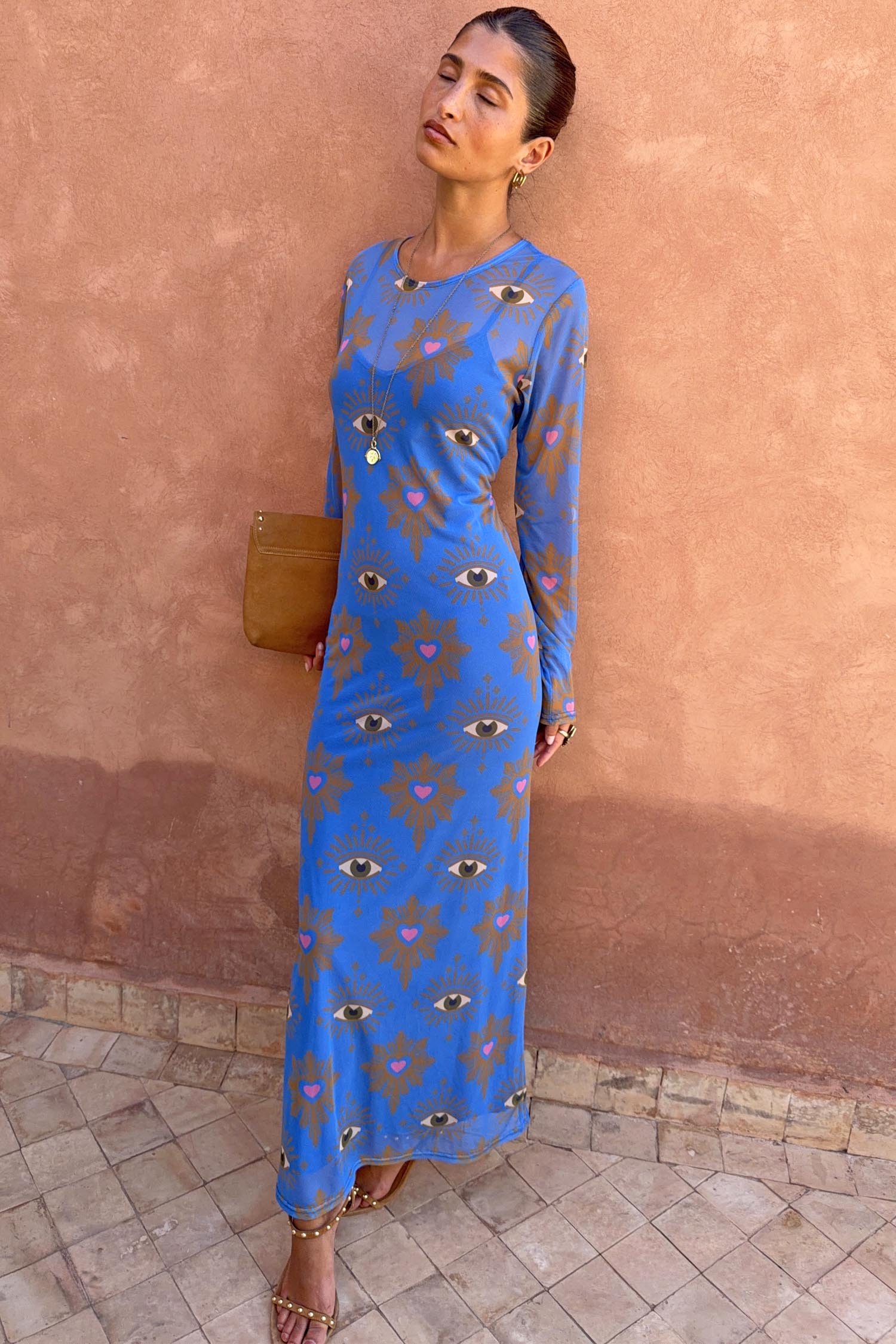 Blue Eye Mesh Dress Petite
