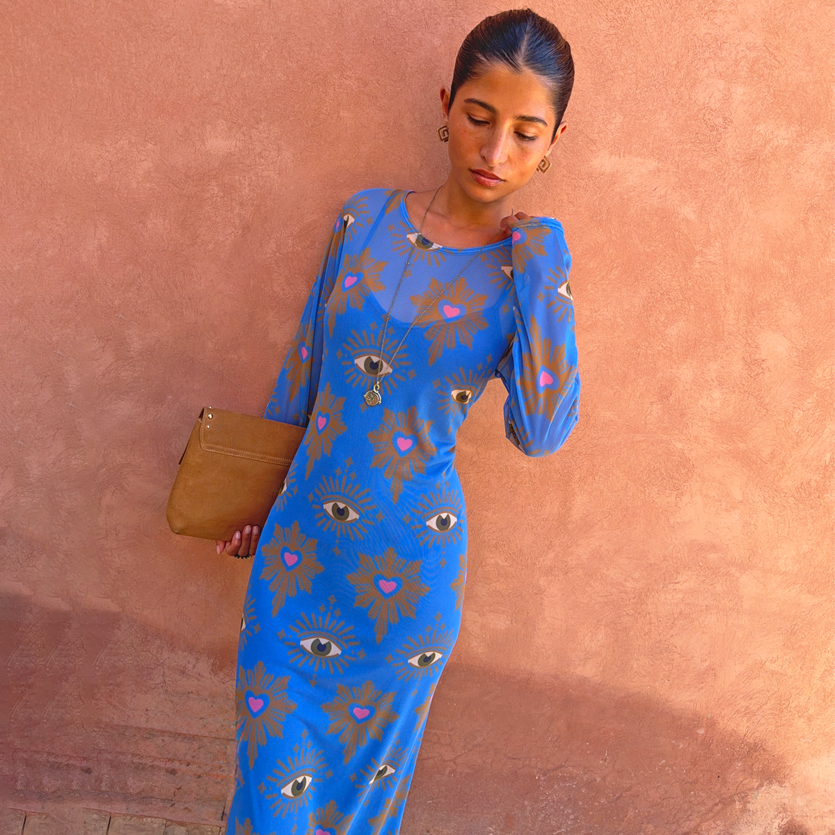 Blue Eye Mesh Dress Petite