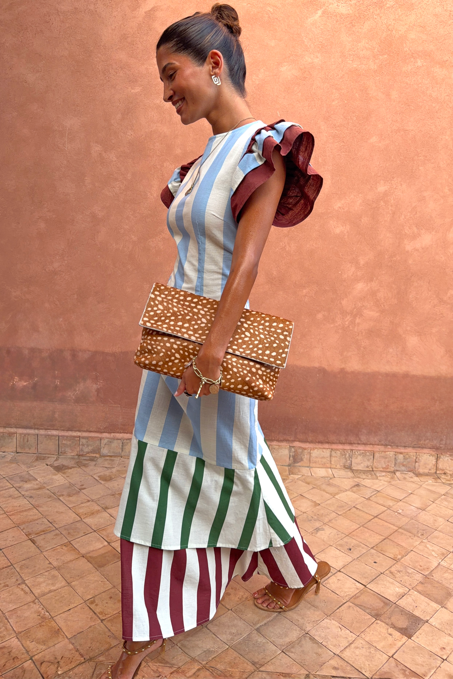 Blue Stripe Alena Midi Dress