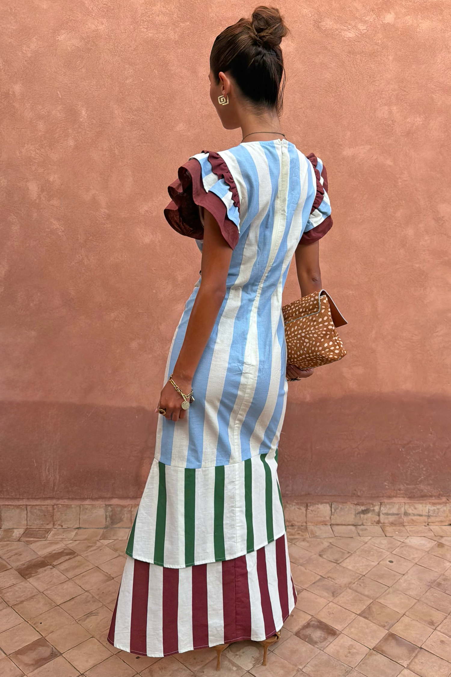 Blue Stripe Alena Midi Dress