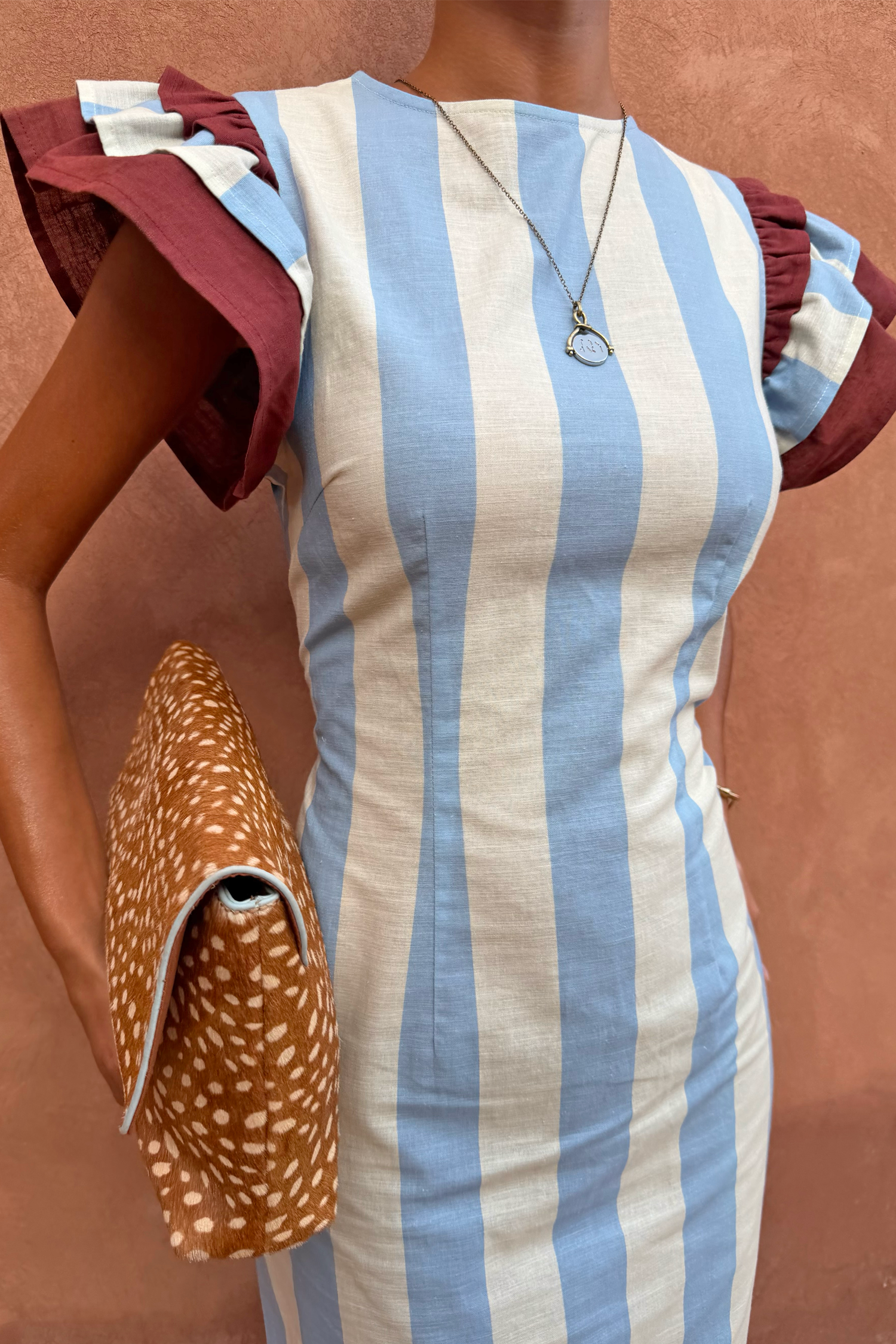 Blue Stripe Alena Midi Dress