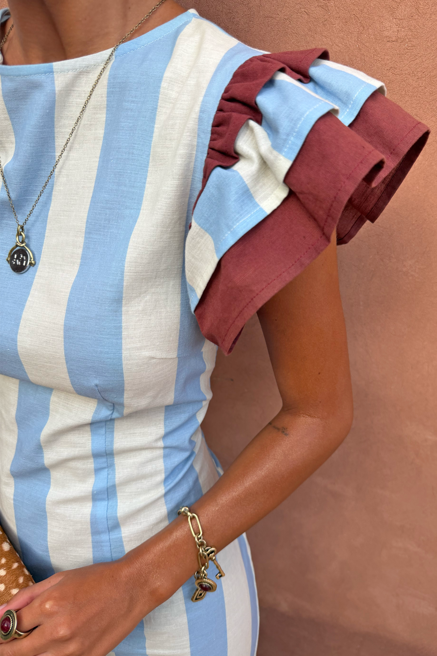 Blue Stripe Alena Midi Dress Petite