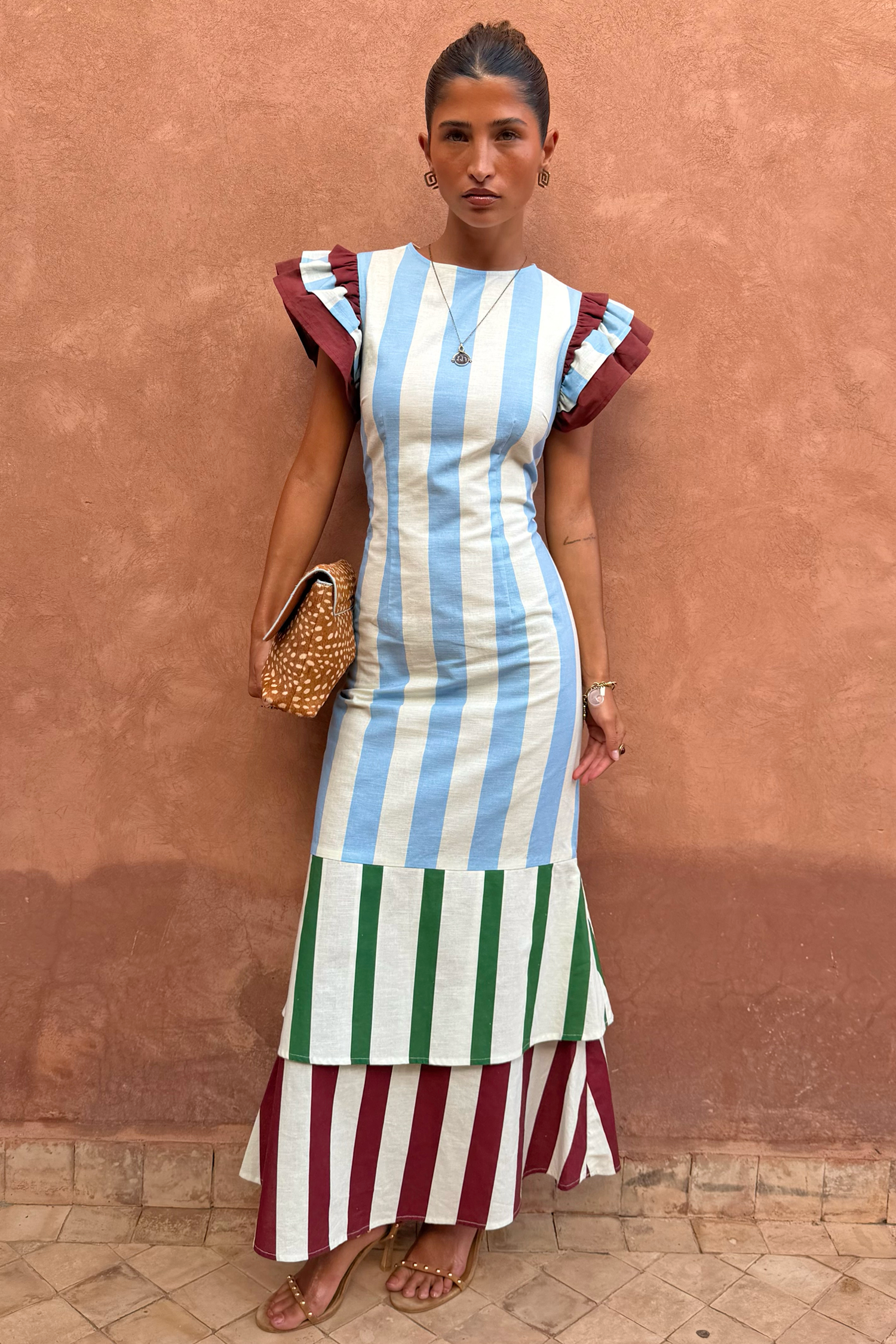 Blue Stripe Alena Midi Dress Petite